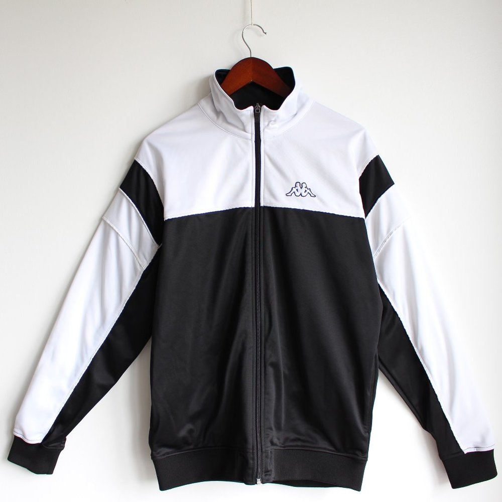 Kappa Black & White Monochrome Track Jacket